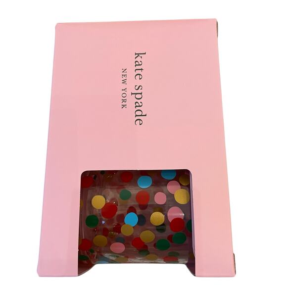 Kate Spade ITS RAINING CONFETTI Double Old Fashioned Whiskey Glass Set of 2 New - Picture 11 of 16